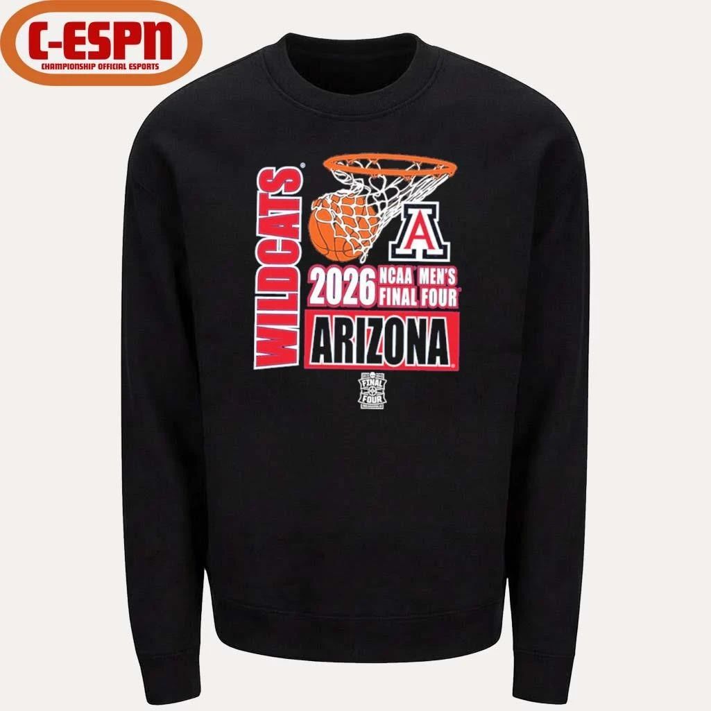 NCAA Arizona Wildcats 2026 Men’s Final Four Nothing But Net T-Shirt