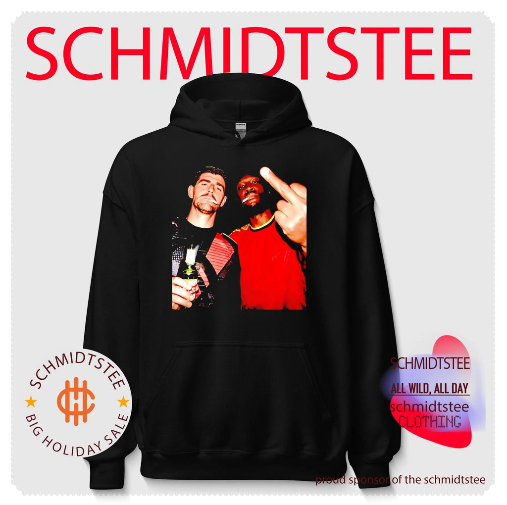 Thibaut Courtois and Romelu Lukaku Belgium National Team middle finger shirt