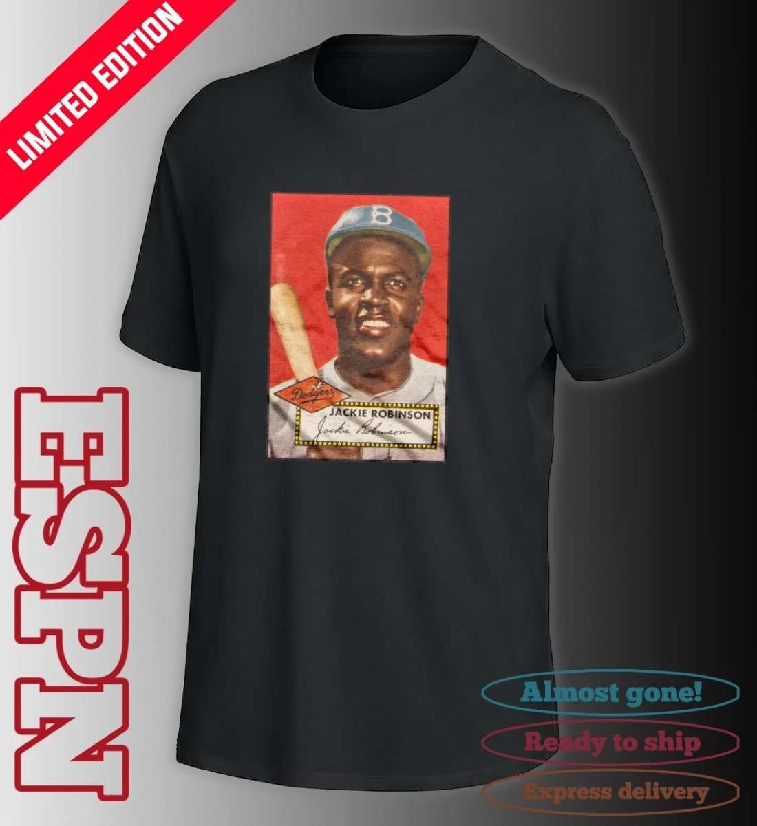 1952 Topps Baseball Jackie Robinson Dodgers Poster shirt