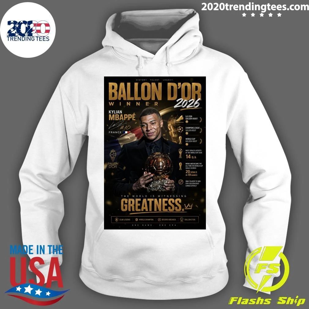 Kylian Mbappe Ballon d’Or 2026 Winner Golden Boot World Cup Champion Signature Shirt