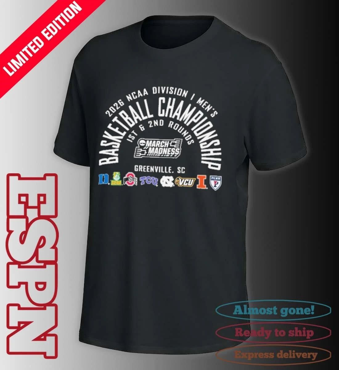 NCAA Men’s Basketball 2026 March Madness Greenville, SC T-Shirt
