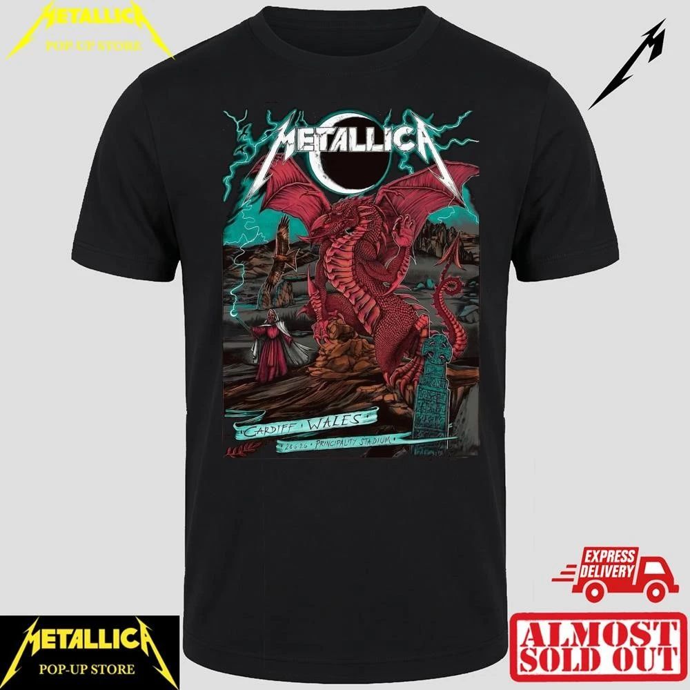 Metallica M72 Cardiff Principality Stadium Red Dragon T-Shirt