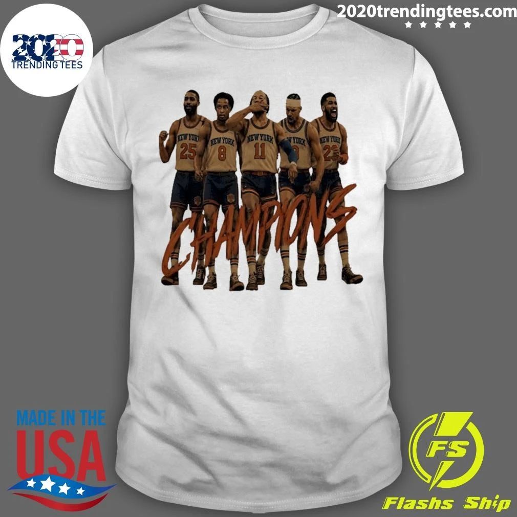 Knicks Championship Player Collage Pose Star Shirt