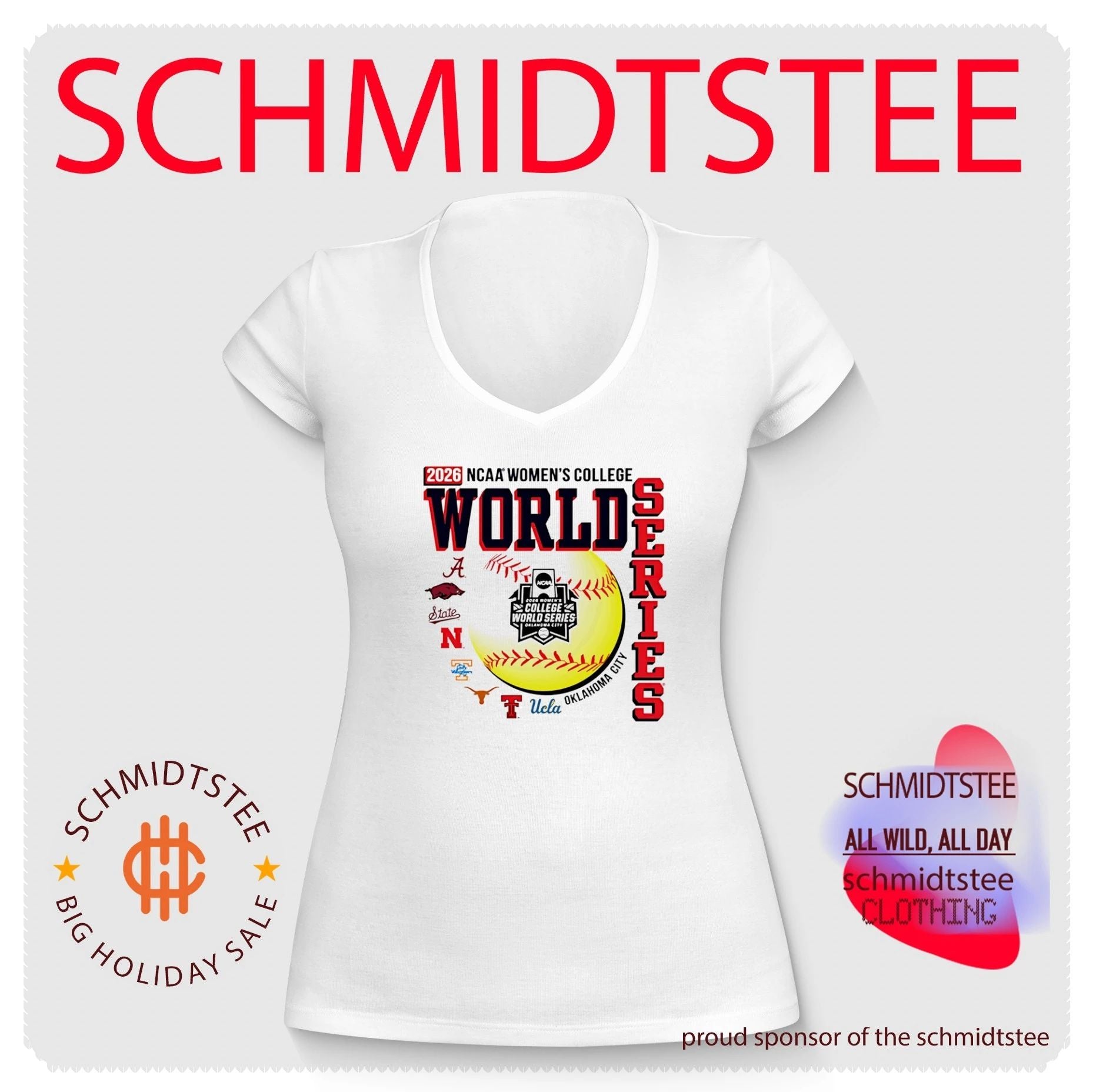 2026 Women’s College World Series 8 Team logo shirt