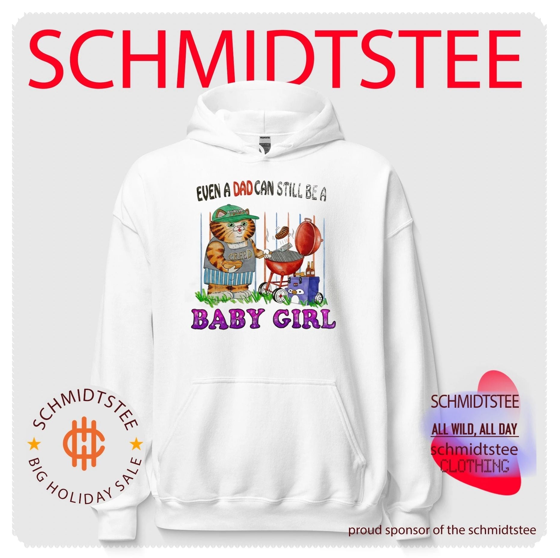 Even a Dad Can Still Be a Baby Girl cat grilling shirt