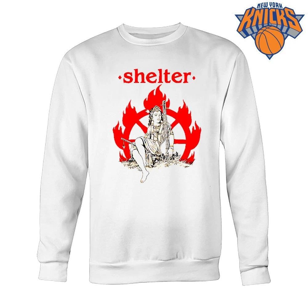 Shelter Vintage Goddess Sitting In Front Of Flame Wheel Aesthetic Shirt