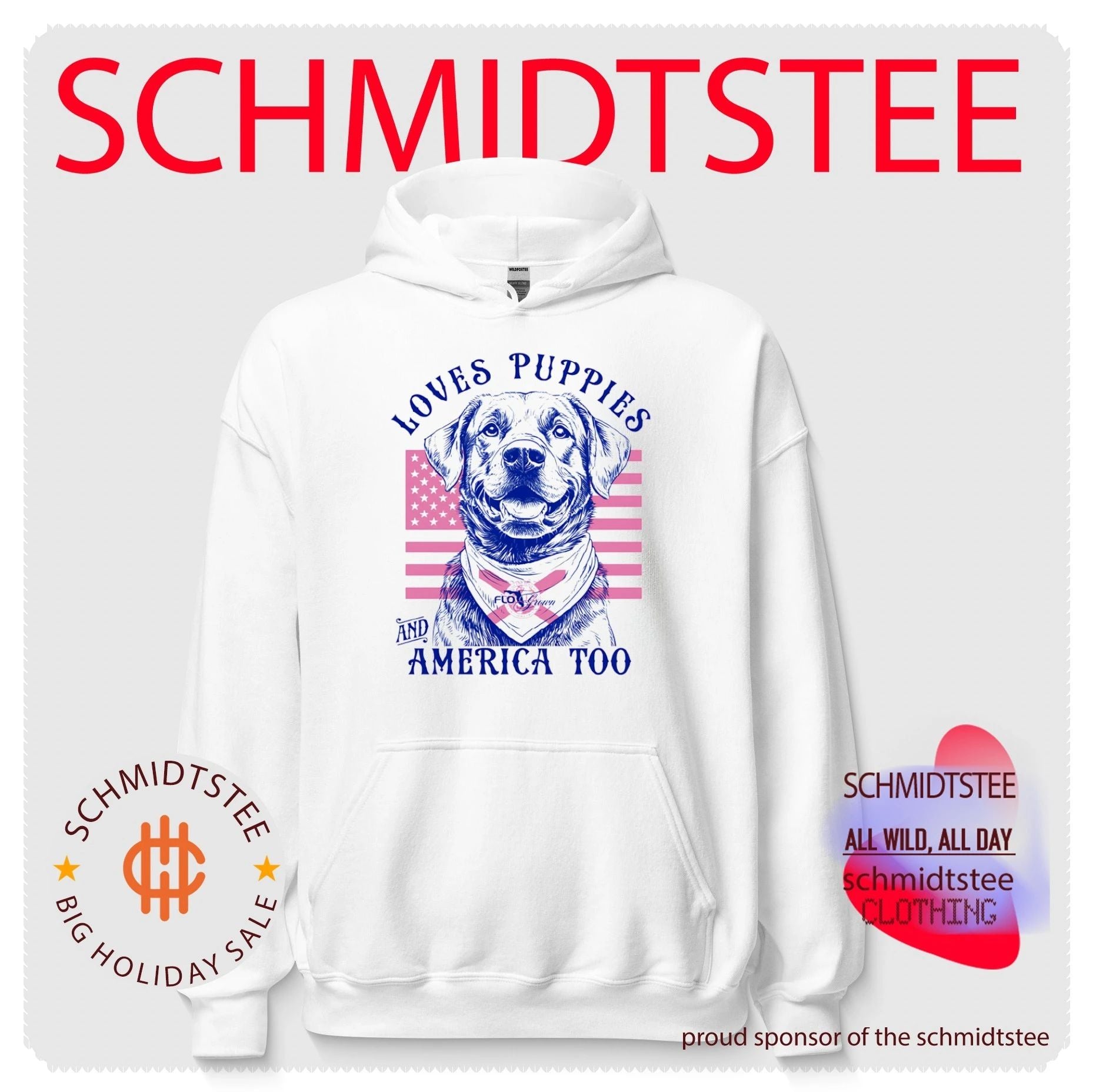 Loves Puppies and America Too Labrador Retriever shirt