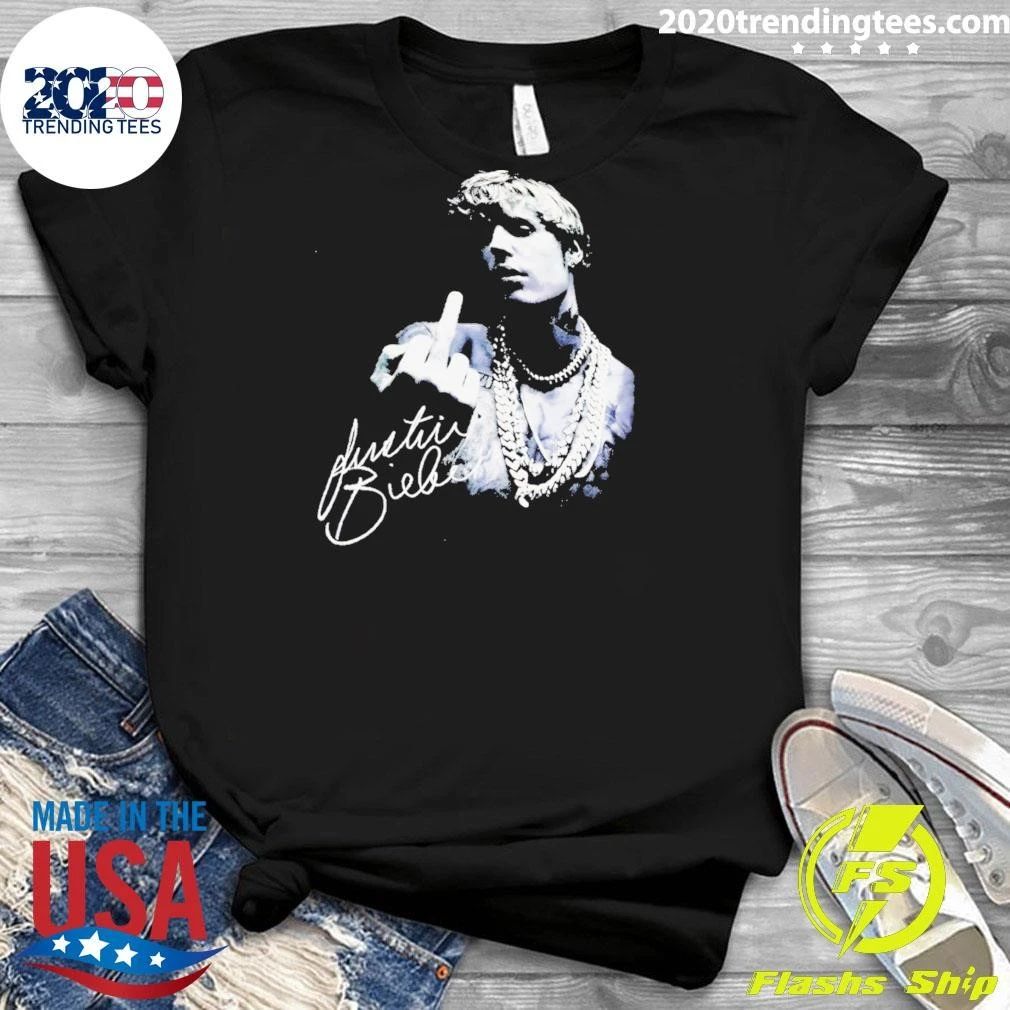 Justin Bieber Middle Finger Singer Signature Vintage Shirt