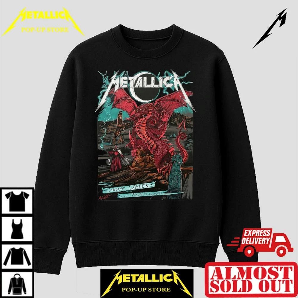Metallica Principality Stadium 2026 Limited Edition Red Dragon Merch Tee