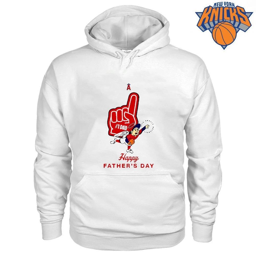 Los Angeles Angels Baseball Retro Mascot Number One 1 Dad Vintage Happy Fathers Day Shirt