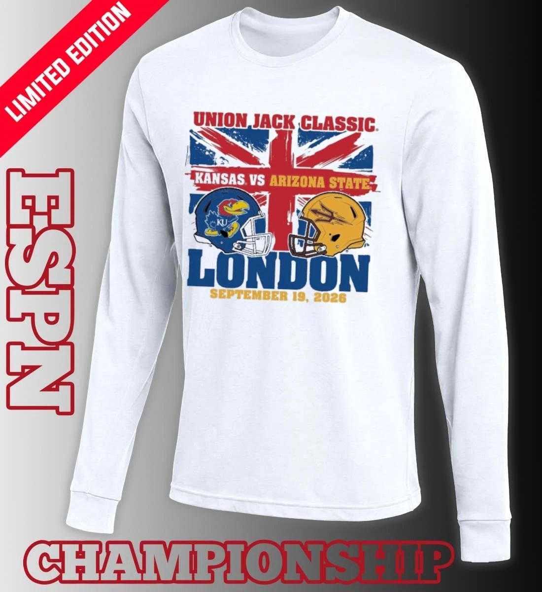 Arizona State Vs Kansas Jayhawks Football 2026 London Union Jack Classic shirt