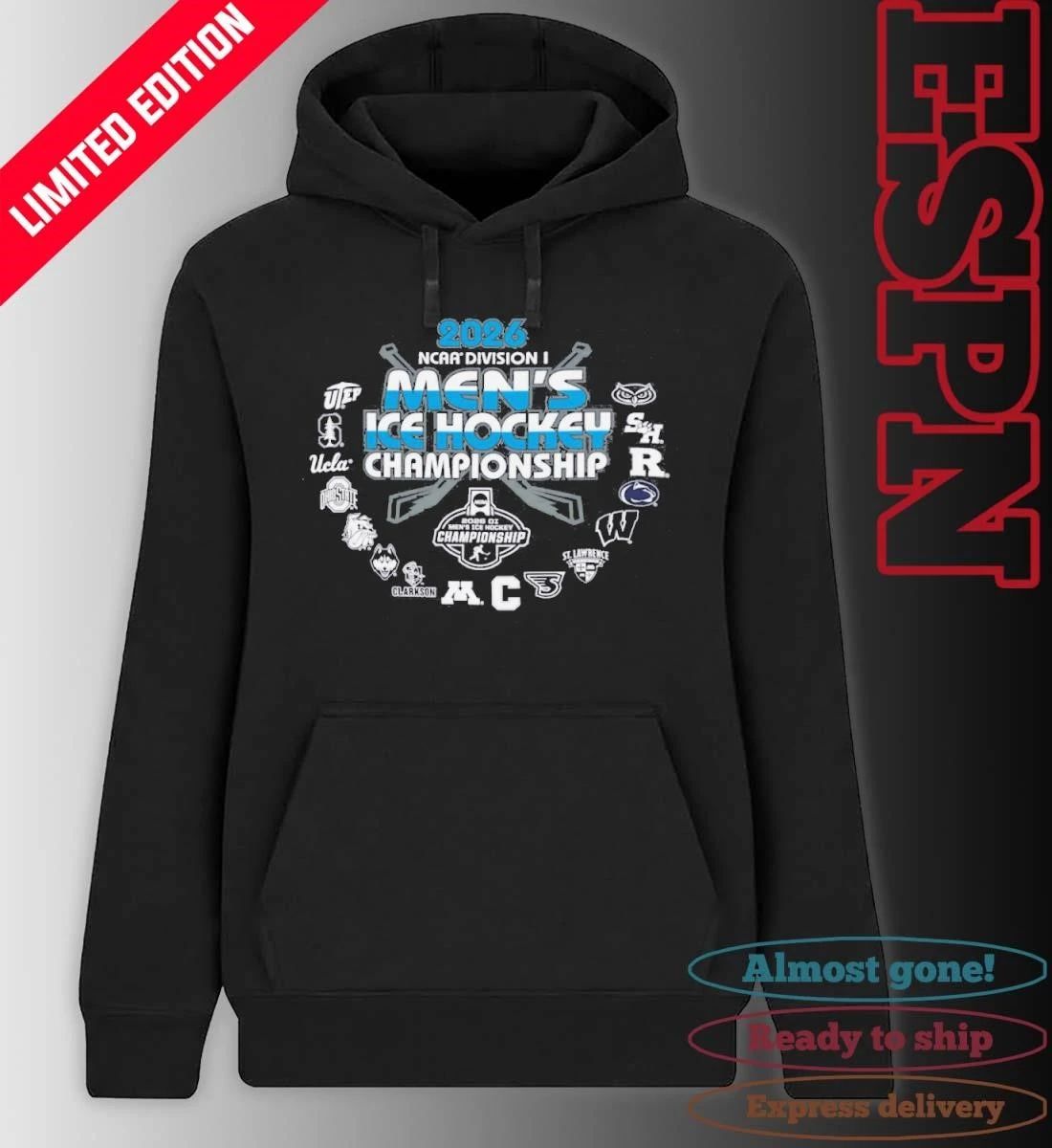 16 Teams 2026 NCAA DI Men’s Ice Hockey Regionals T-Shirt