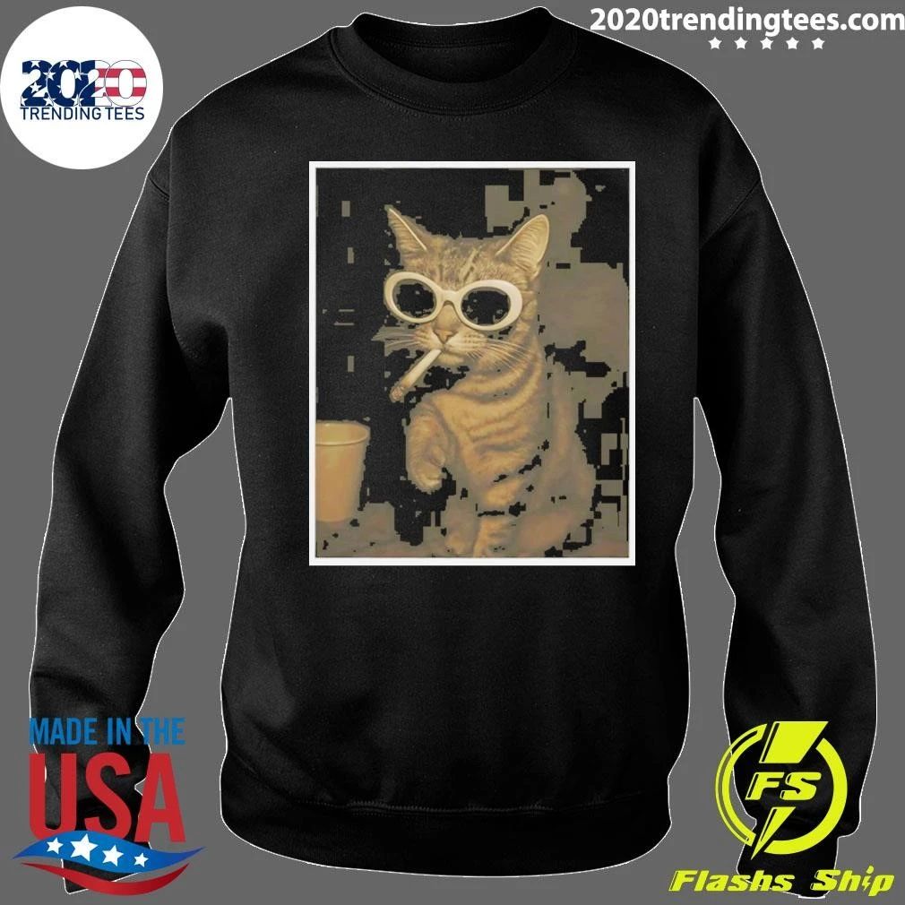 Cat Smoking Photo Meme Vintage Shirt
