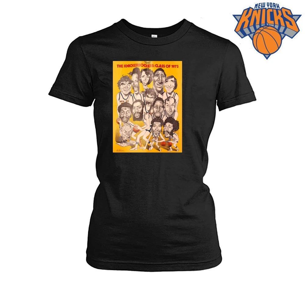 Vintage New York Knickerbockers Class of 1973 Basketball Team Caricature Shirt