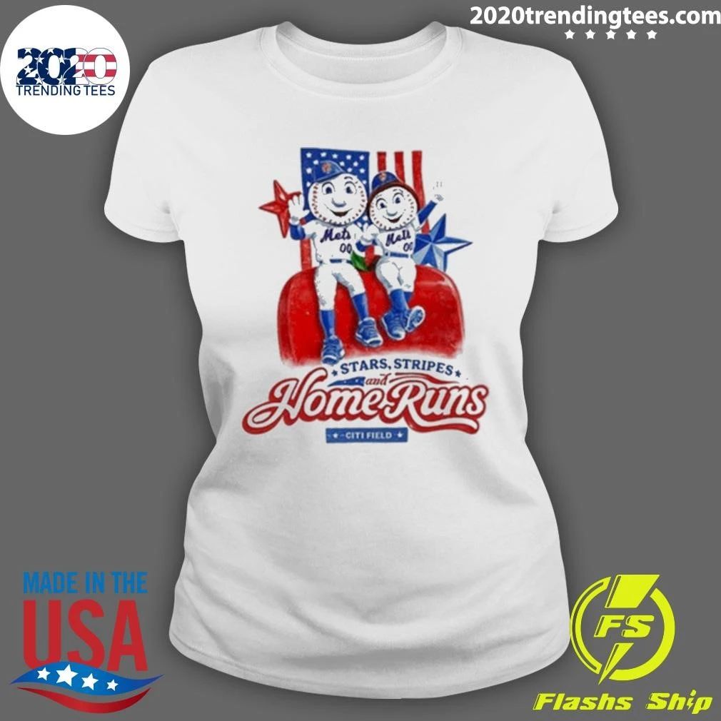 New York Mets Stars Stripes And Home Runs Tee Shirt