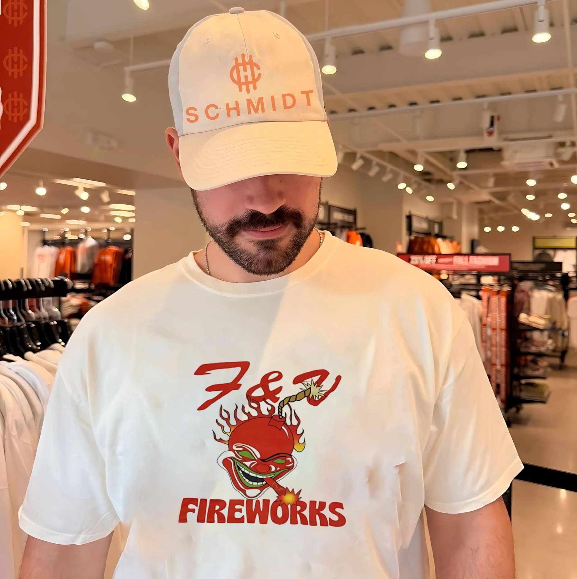 F and V fireworks graphic shirt