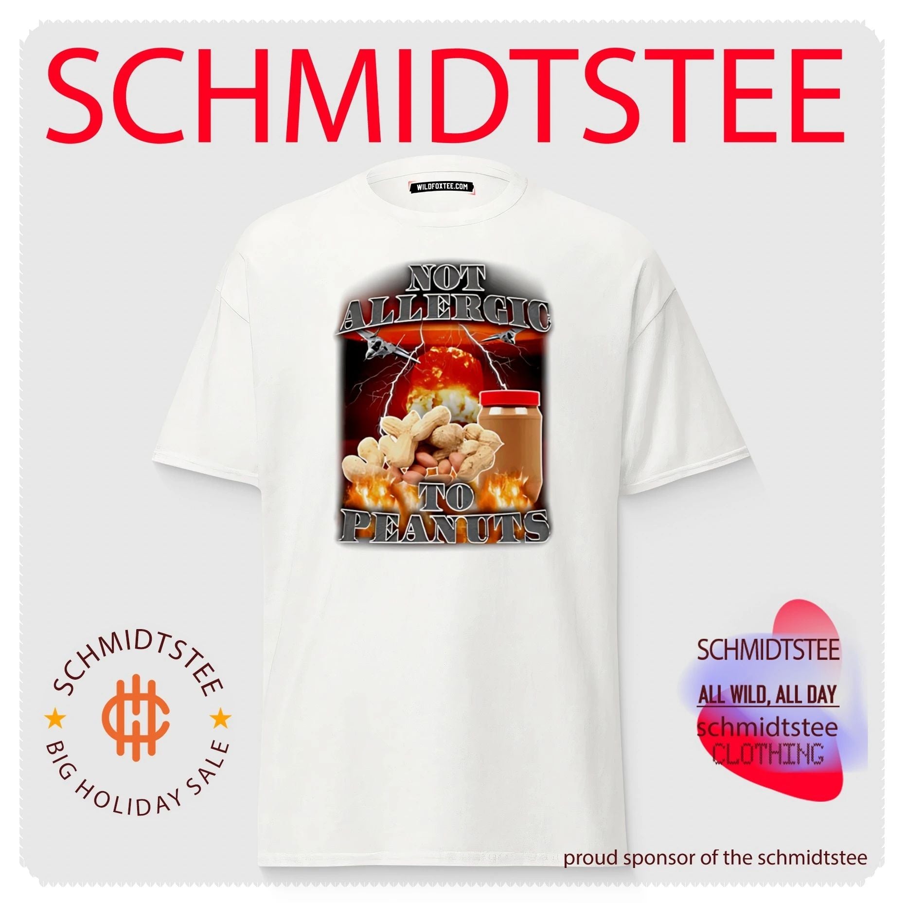 Not allergic to peanuts peanut butter graphic shirt