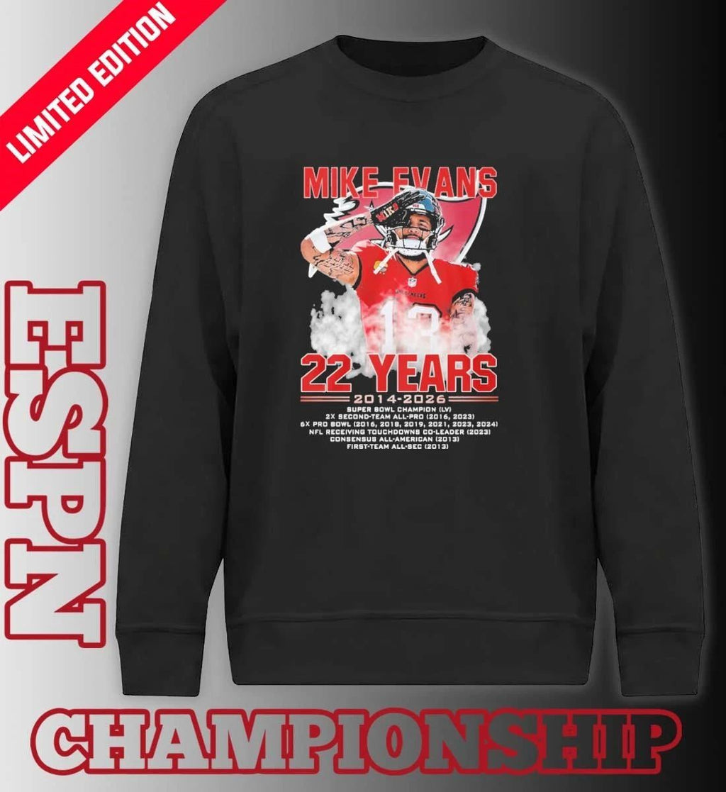Mike Evans 22 Years Of Tampa Bay Buccaneers 2014-2026 Shirt