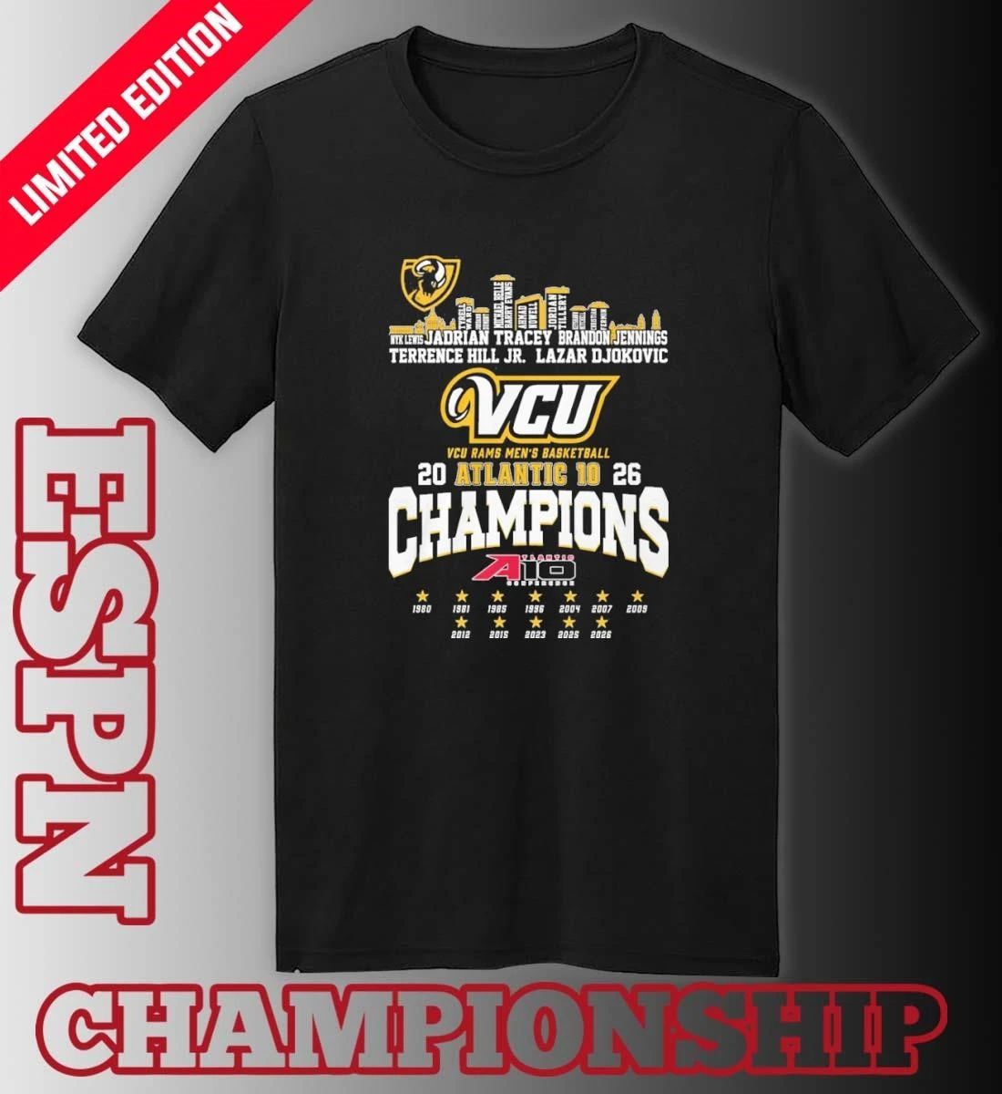 VCU Men’s Basketball 2026 A-10 Conference Champions Skyline Player Name Shirt
