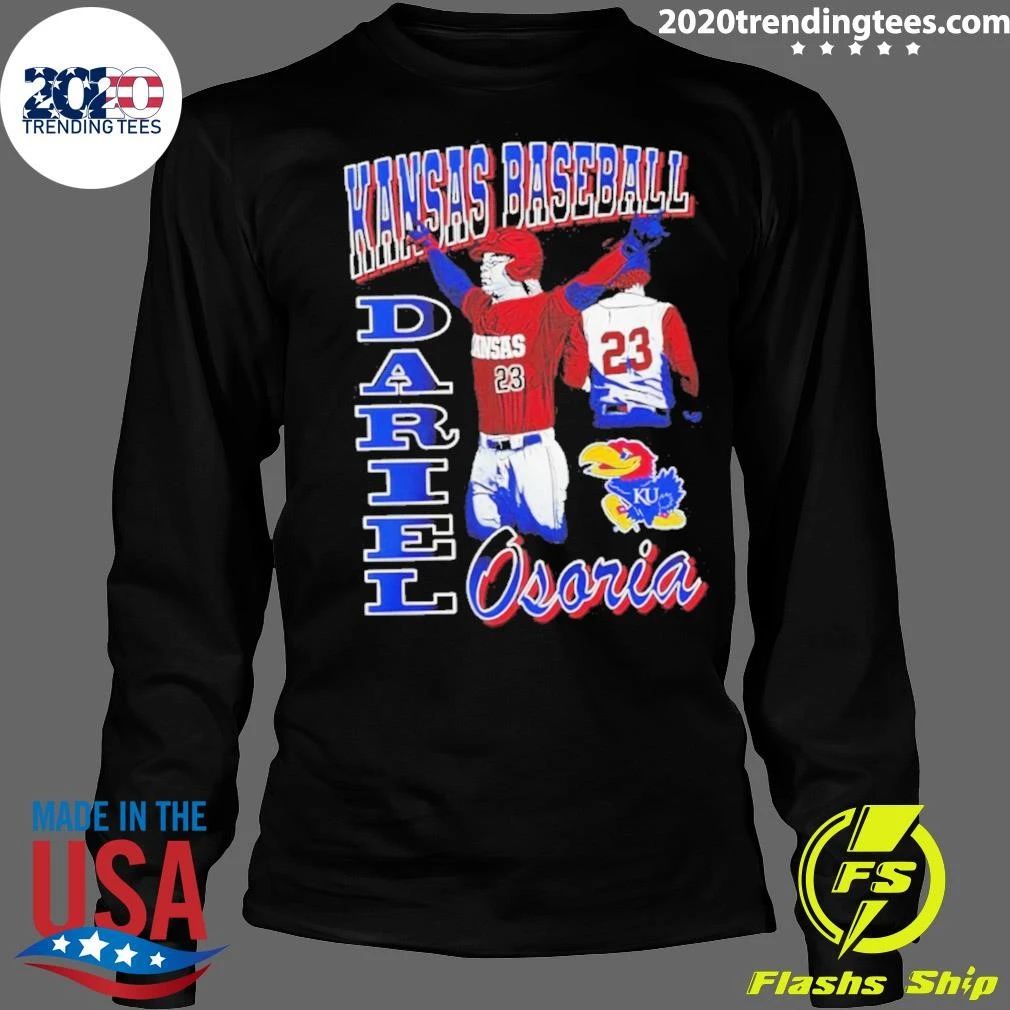 Dariel Osoria Kansas Jayhawks Baseball Player Graphic Shirt