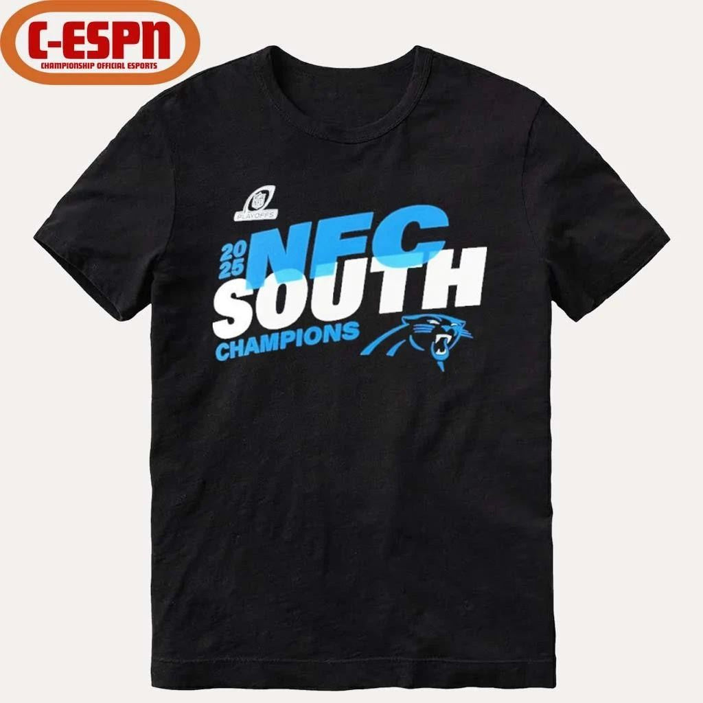 Carolina Panthers 2025 NFC South Division Champions Conquer T-Shirt