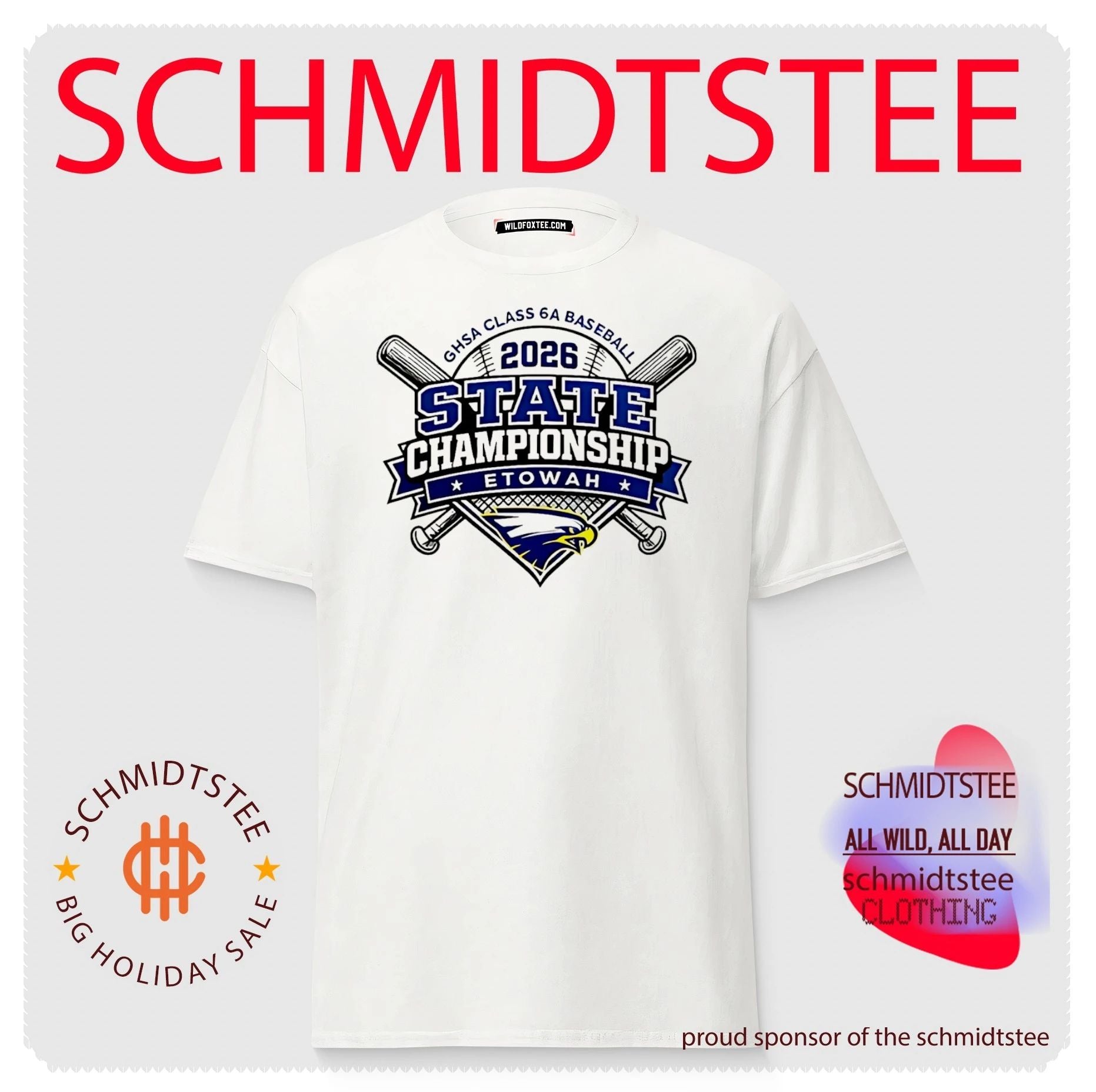 GHSA class 6a baseball State Championship Etowah logo shirt