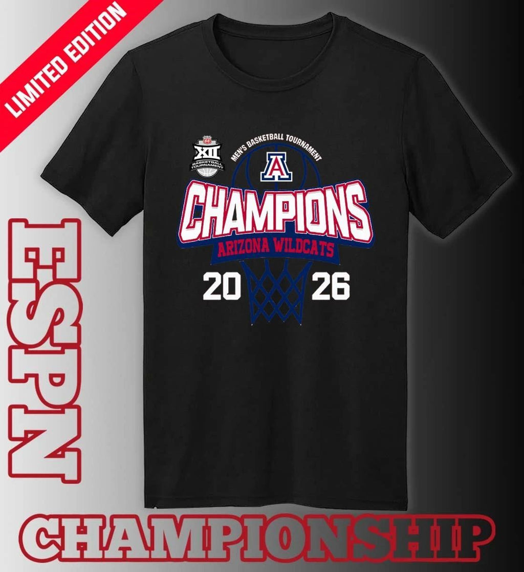 Big 12 Conference Men’s Basketball Tournament 2026 Champions Arizona Wildcats T-Shirt