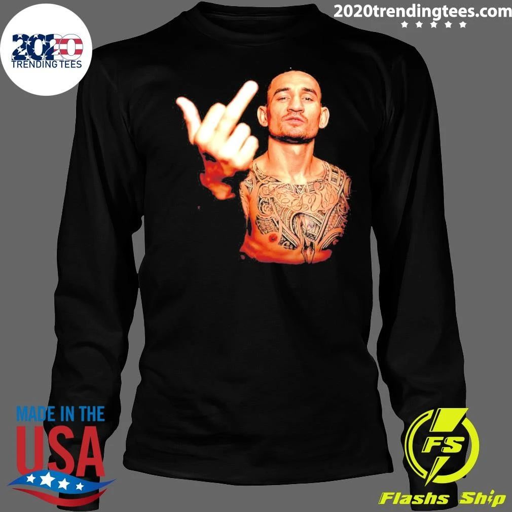Max Holloway UFC middle finger graphic shirt