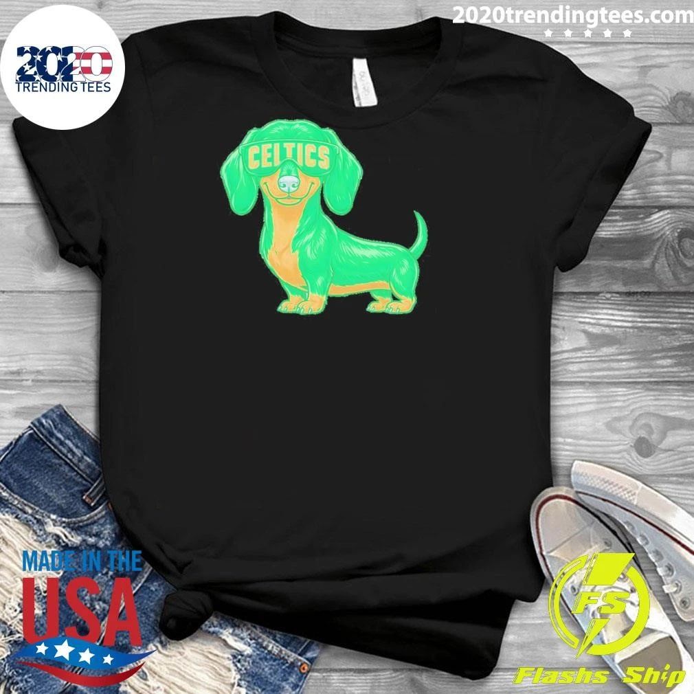 Boston Celtics Dachshund Dog cartoon shirt