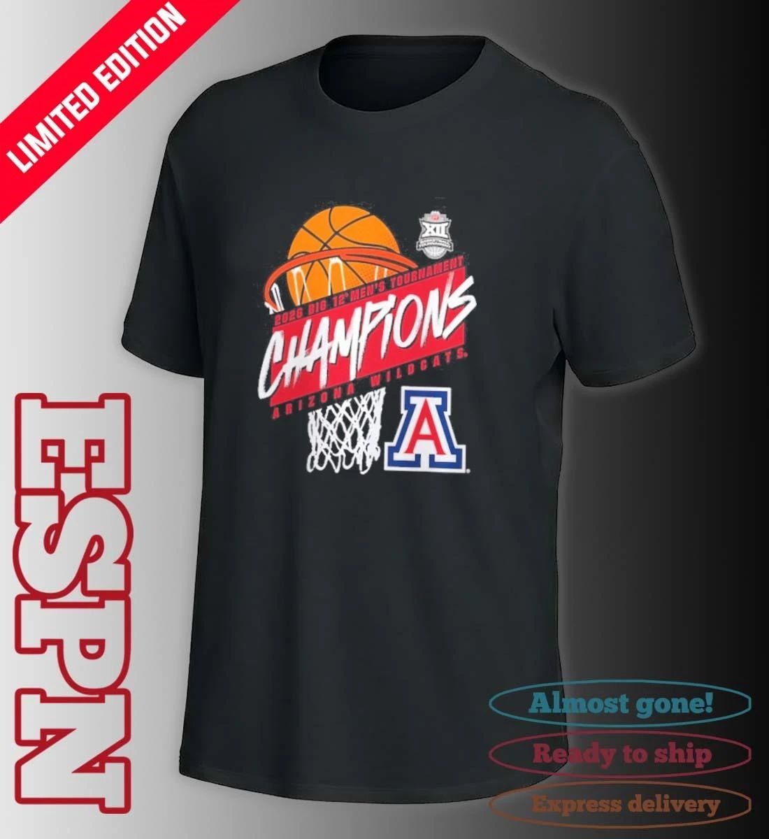 Arizona Men’s Basketball Big 12 Tournament Champions T-Shirt