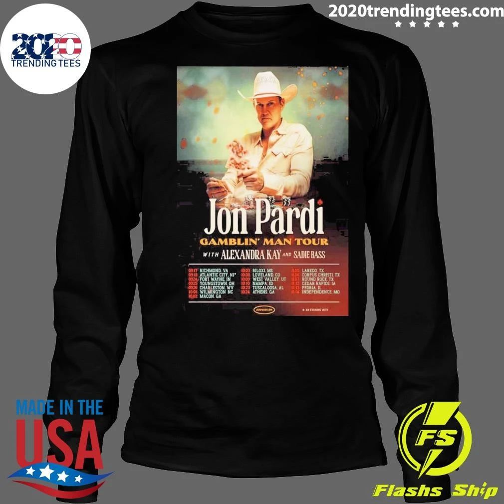 Jon Pardi Gamblin Man Tour 2026 Schedule Poster Shirt