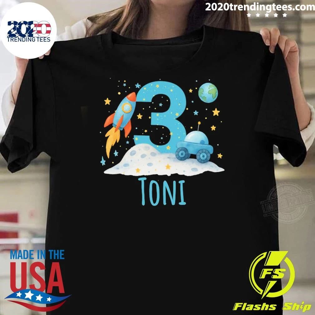 Personalized Space-themed Birthday Toni Shirt