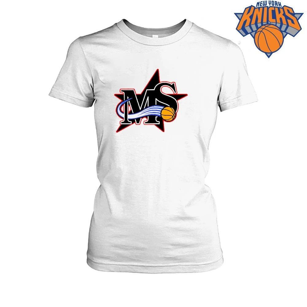 MS Star Basketball Logo With Flying Ball Graphic Sport Team Shirt