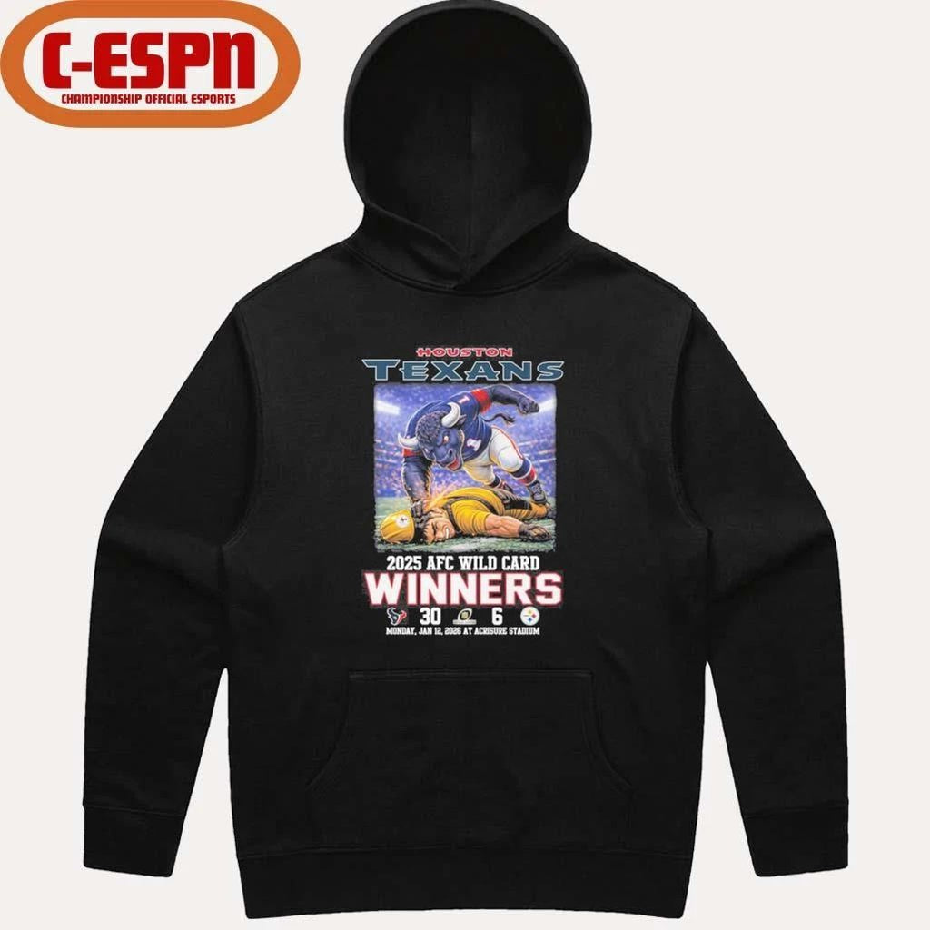 Houston Texas Mascot Beat Steelers 2026 AFC Wild Card Winners Score Shirt