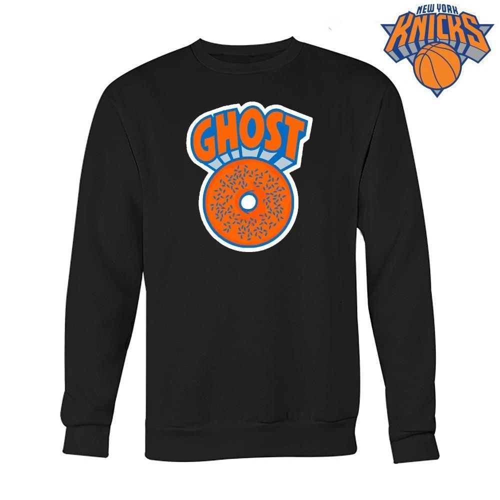 Ghost Donut Orange Frosted Sprinkles Funny Cute Cartoon Vector Art Shirt
