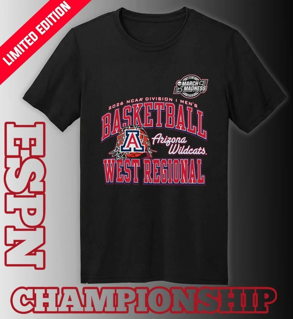 Arizona Wildcats 2026 NCAA DI Men’s Basketball Sweet 16 – West Regional T-Shirt