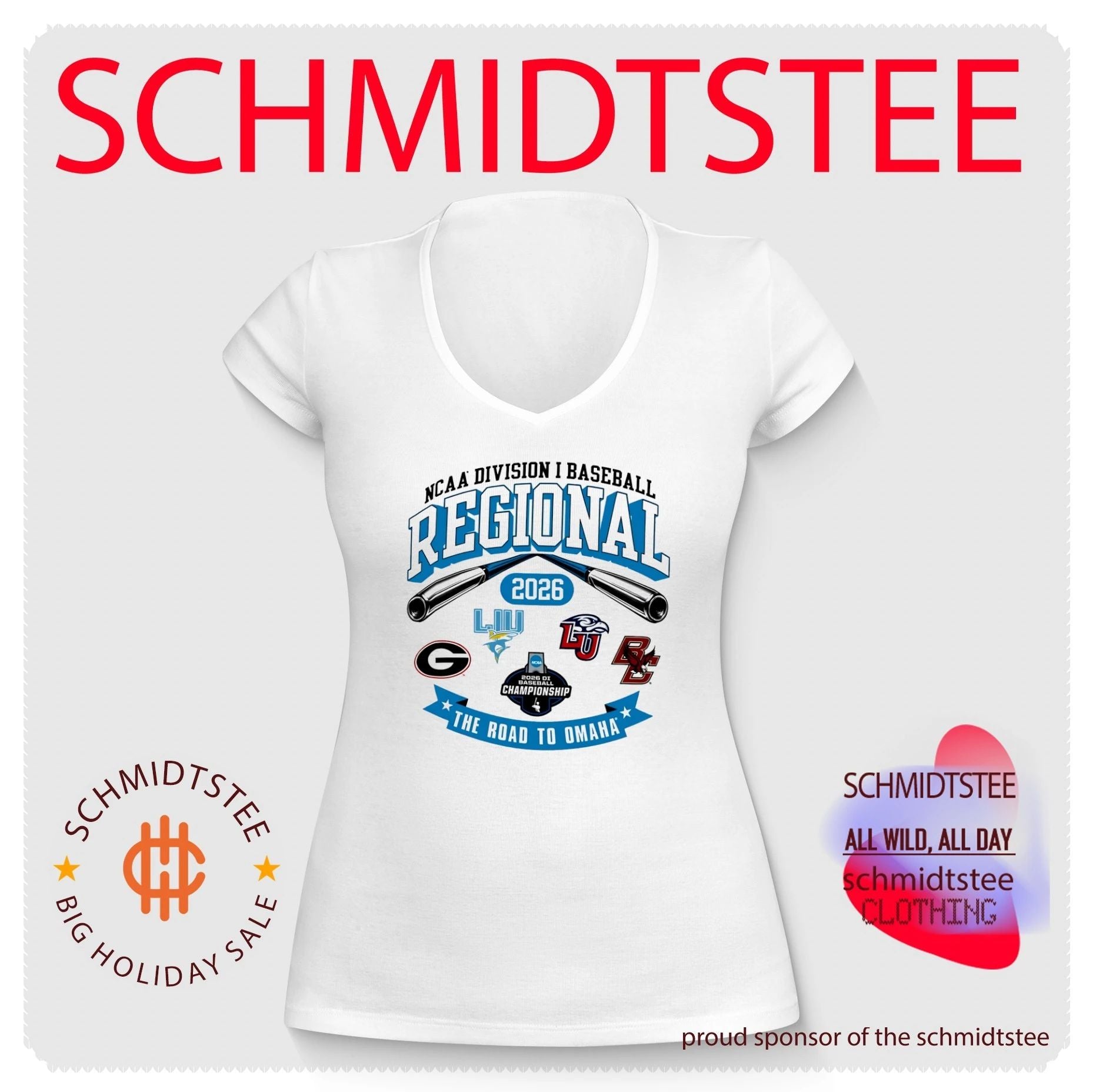2026 NCAA Division I Baseball Regional Georgia The Road To Omaha logos shirt