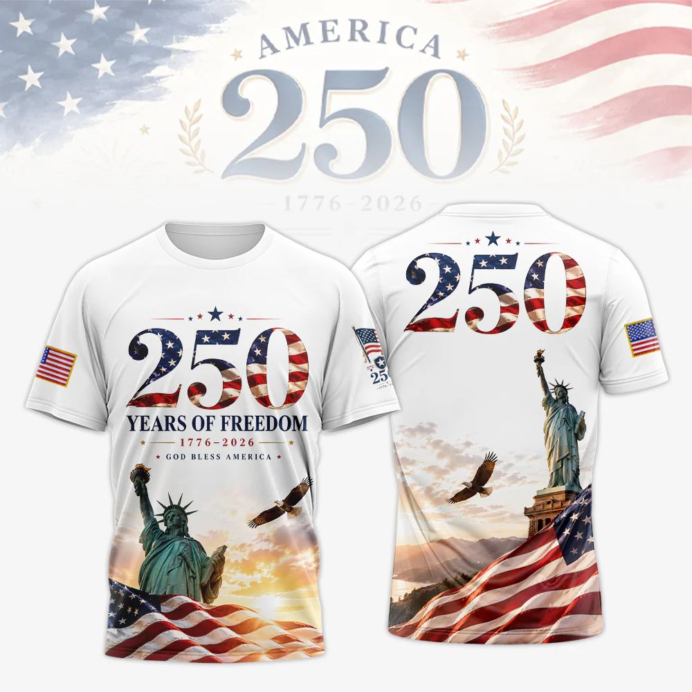 America 250 Years of Freedom 1776-2026 T-Shirt