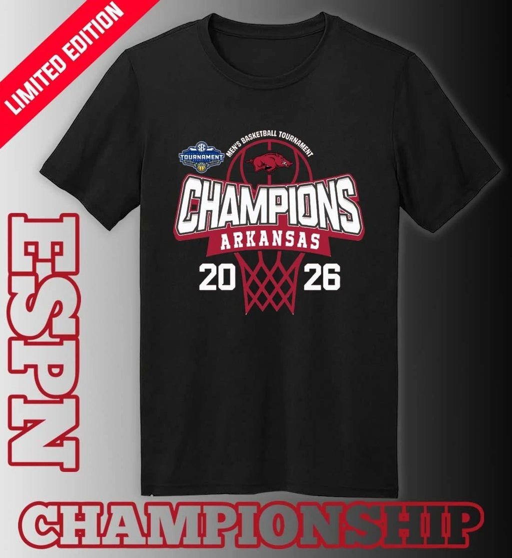 Arkansas Razorbacks 2026 Southeastern Conference Men’s Basketball Tournament Champions Shirt