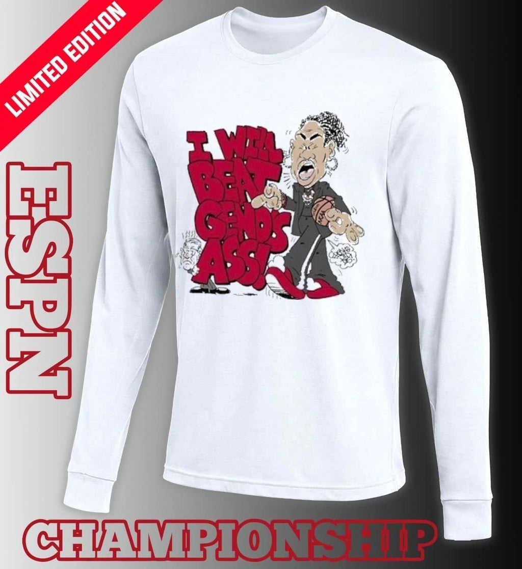 Dawn Staley I will beat Geno Auriemma ass caricature shirt