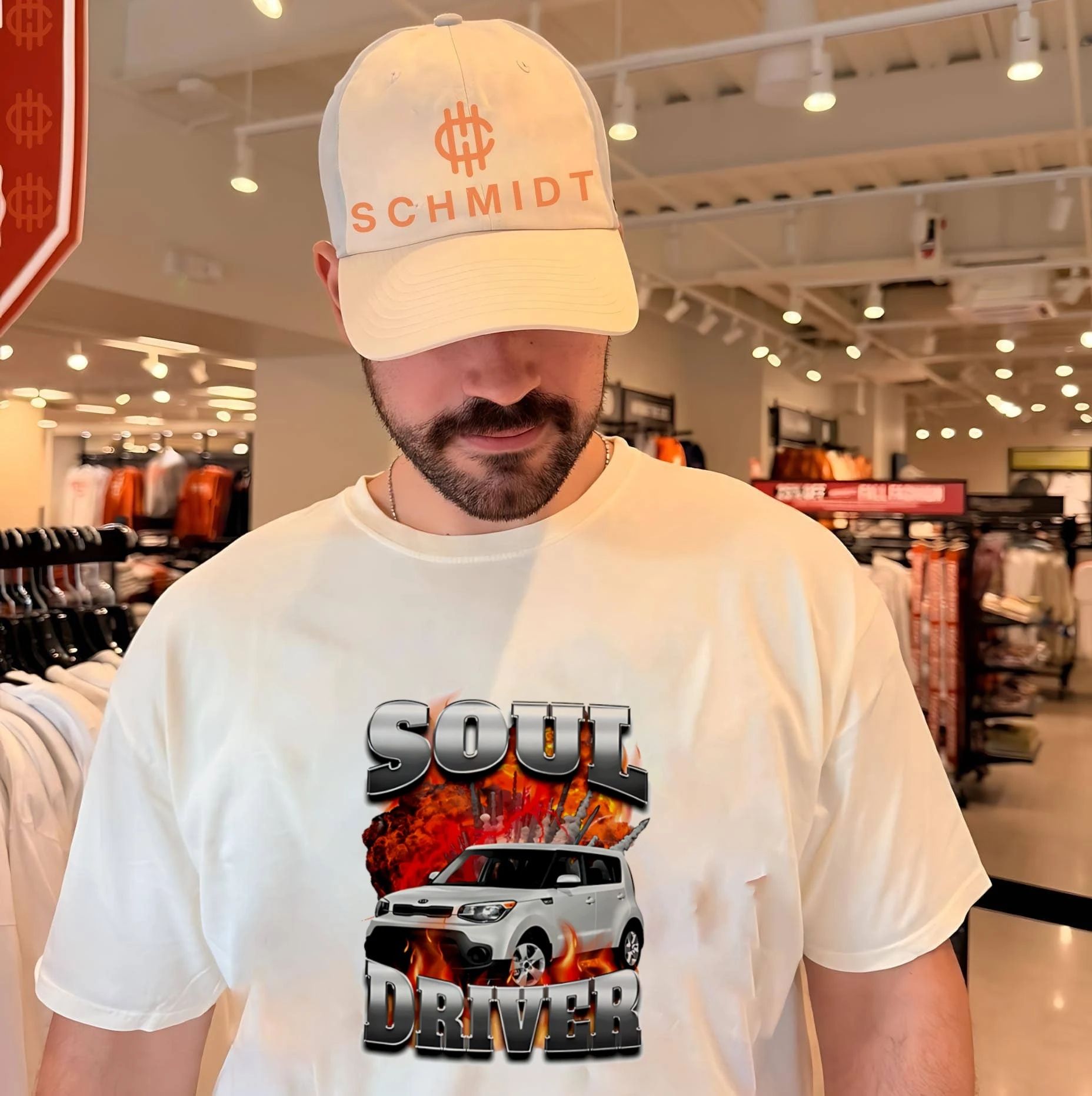 Sould driver Kia Soul white car explosion shirt