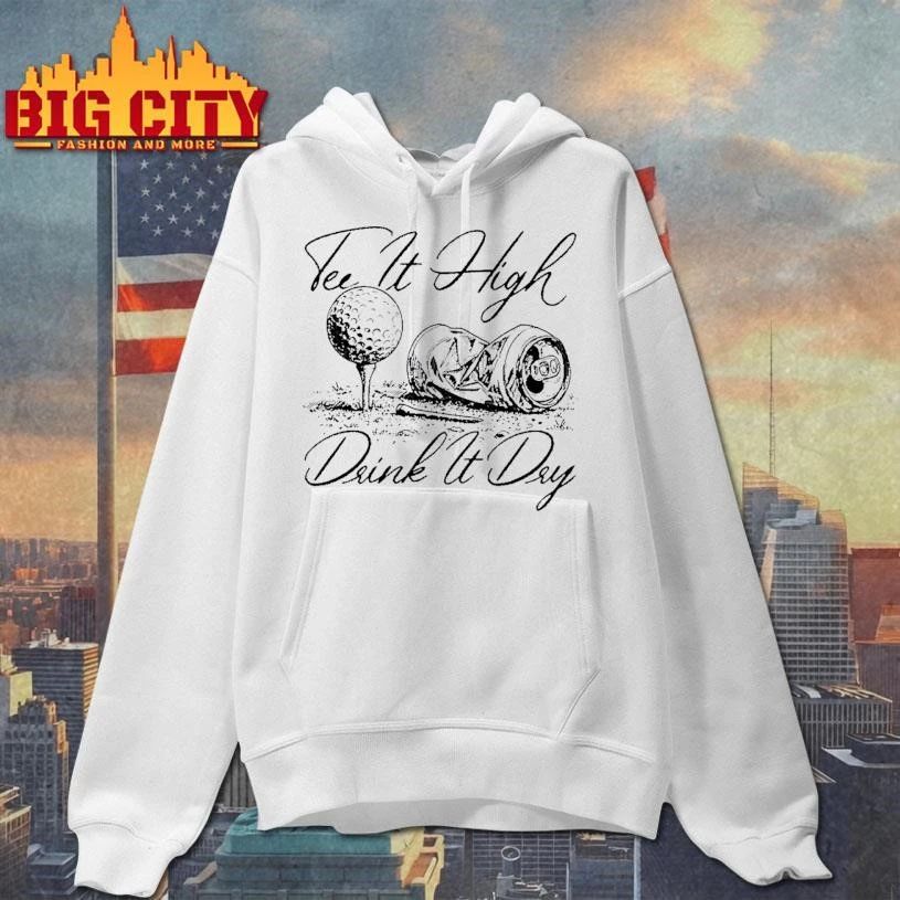 Golfing Apparel Tee It High Drink It Dry Golf White Shirt