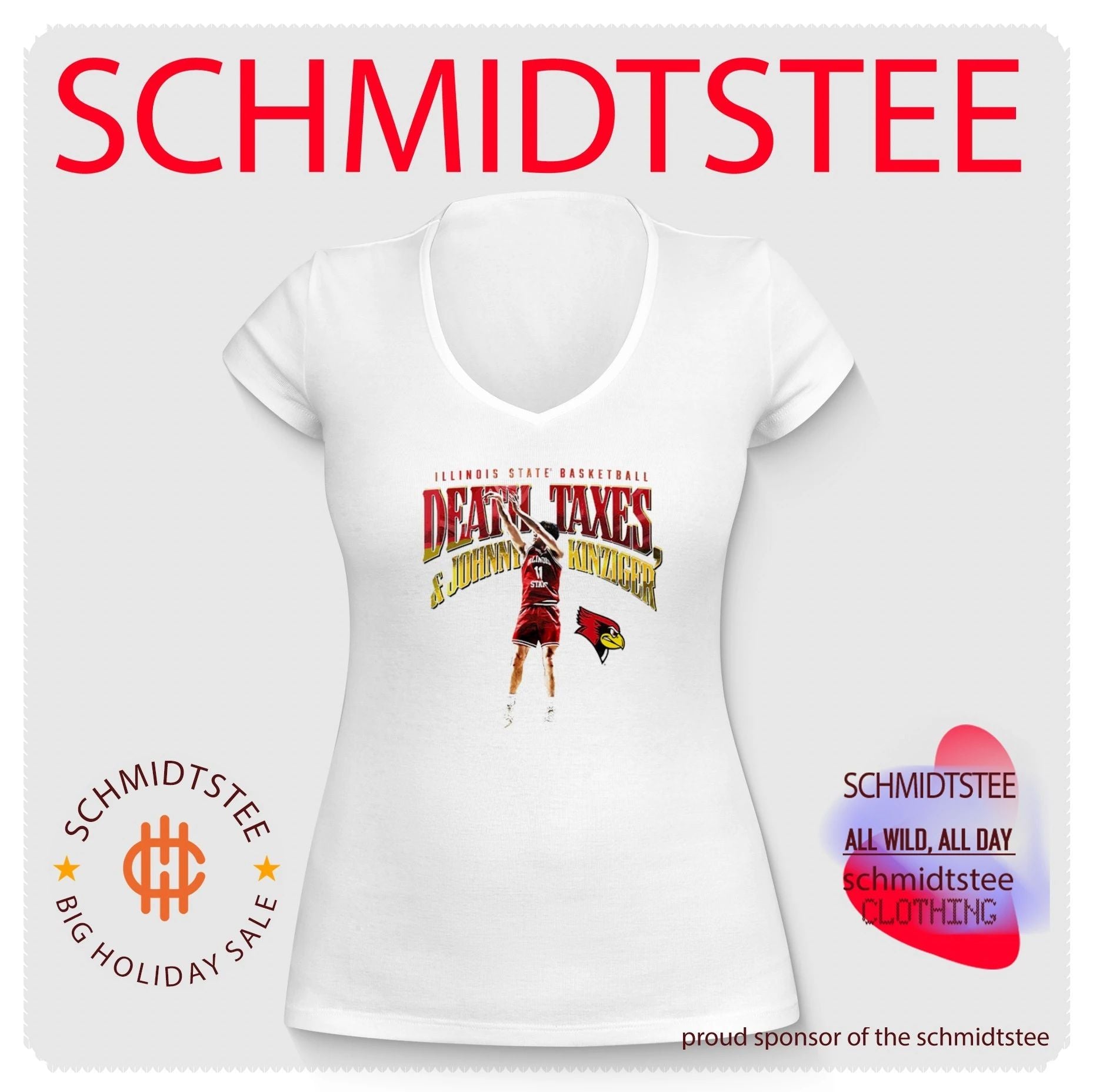 Death Taxes and Johnny Kinziger Illinois State Basketball shirt