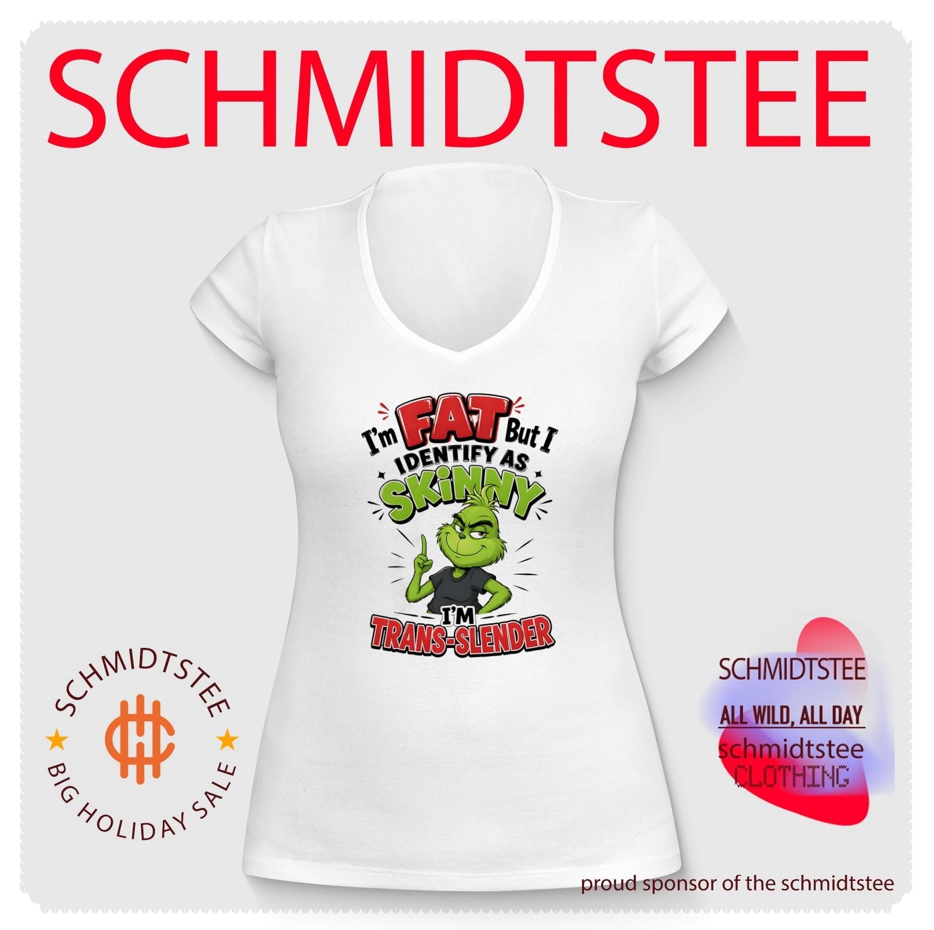 I’m fat but I identify as skinny I’m trans-slender Grinch shirt