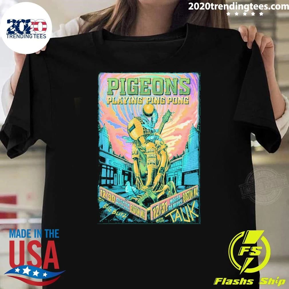 Pigeons Playing Ping Pong December 30-31 2026 In Boston MA NYE Shirt