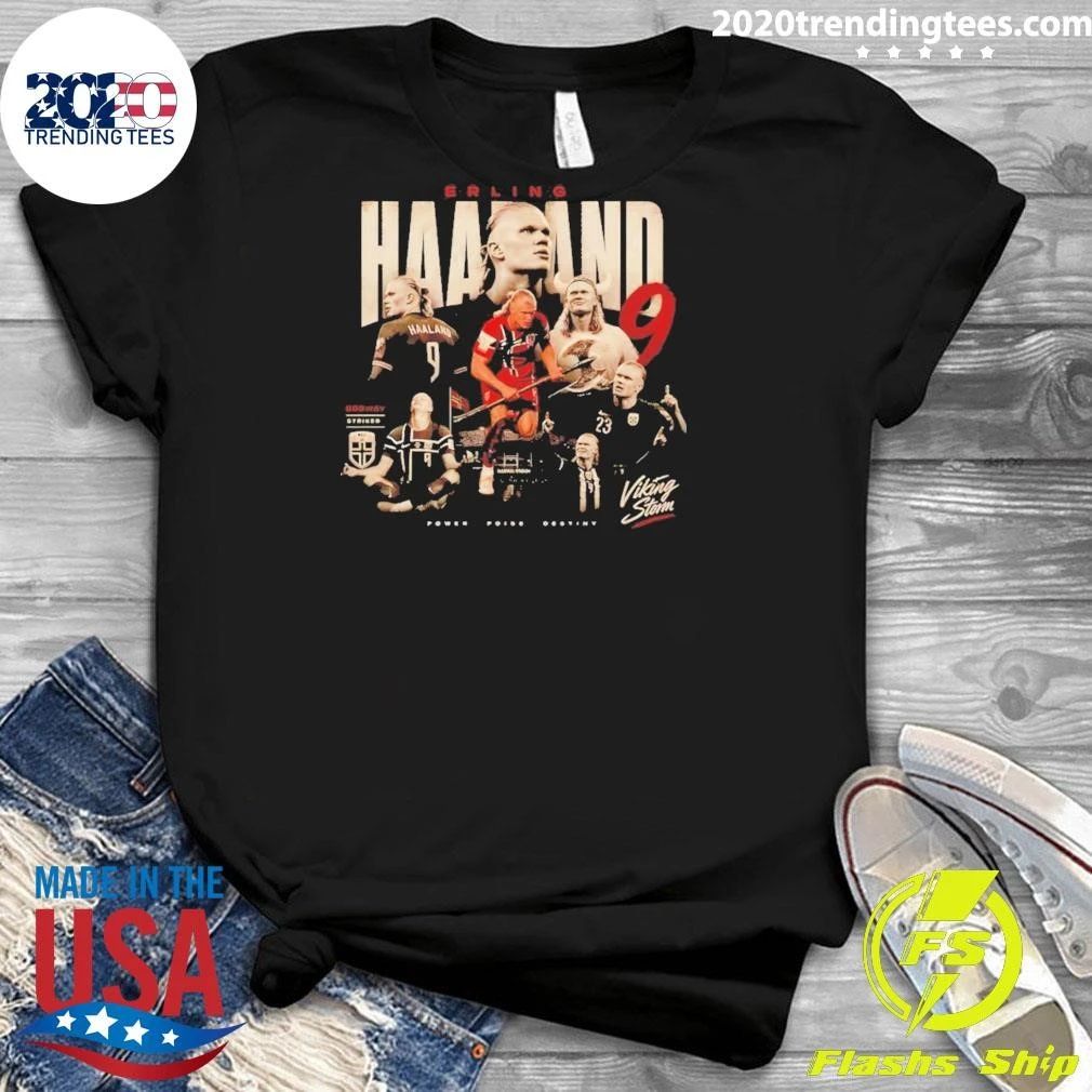 Erling Haaland Viking Storm Norway Soccer Striker Power Poise Destiny 2026 Vintage Shirt