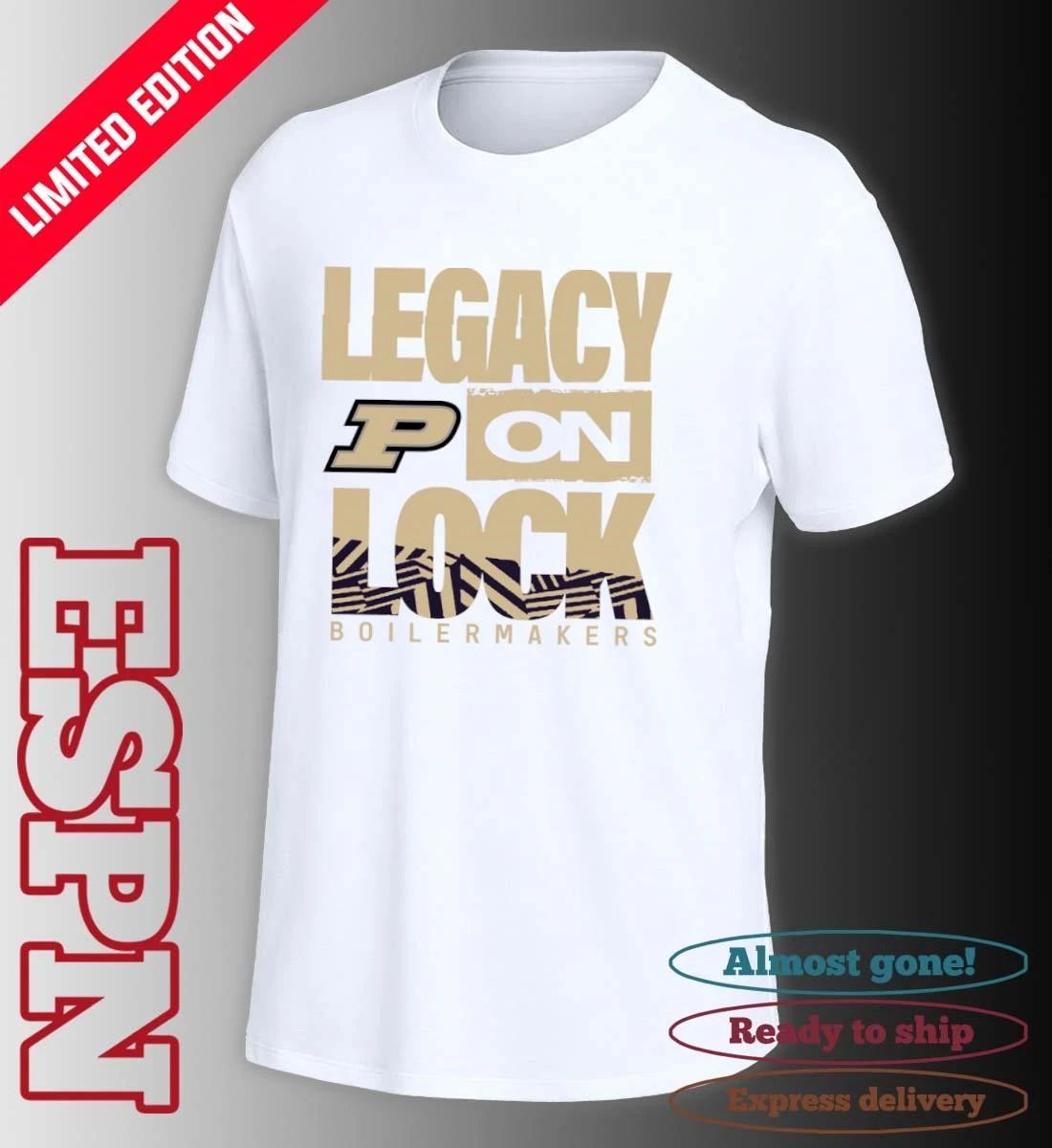 Purdue Boilermakers Basketball Legacy On Lock Bench T-Shirt