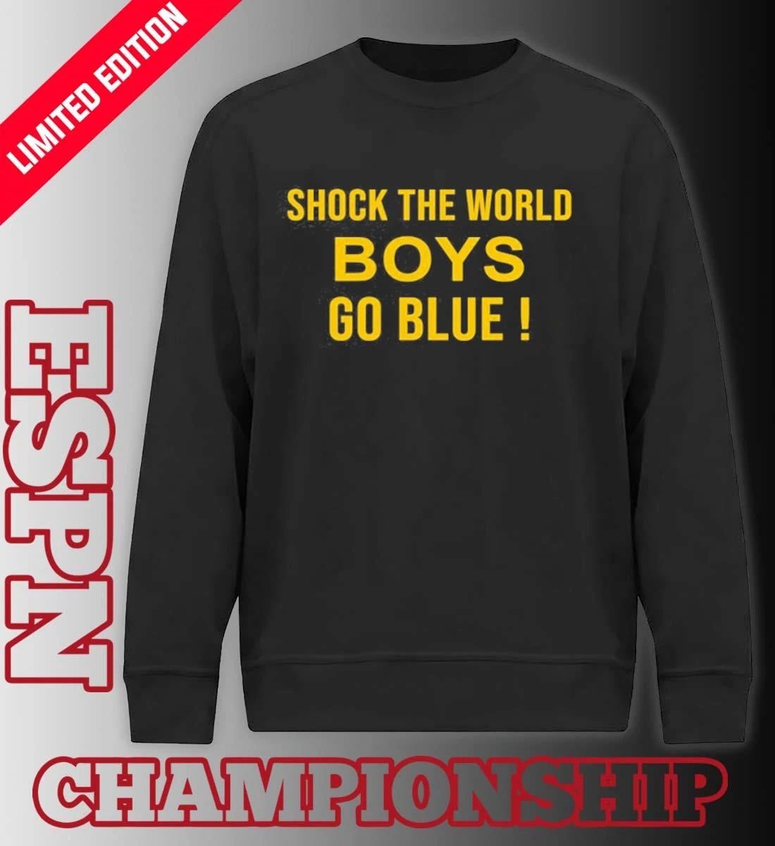 Michigan Basketball Shock The World Boys Go Blue Shirt
