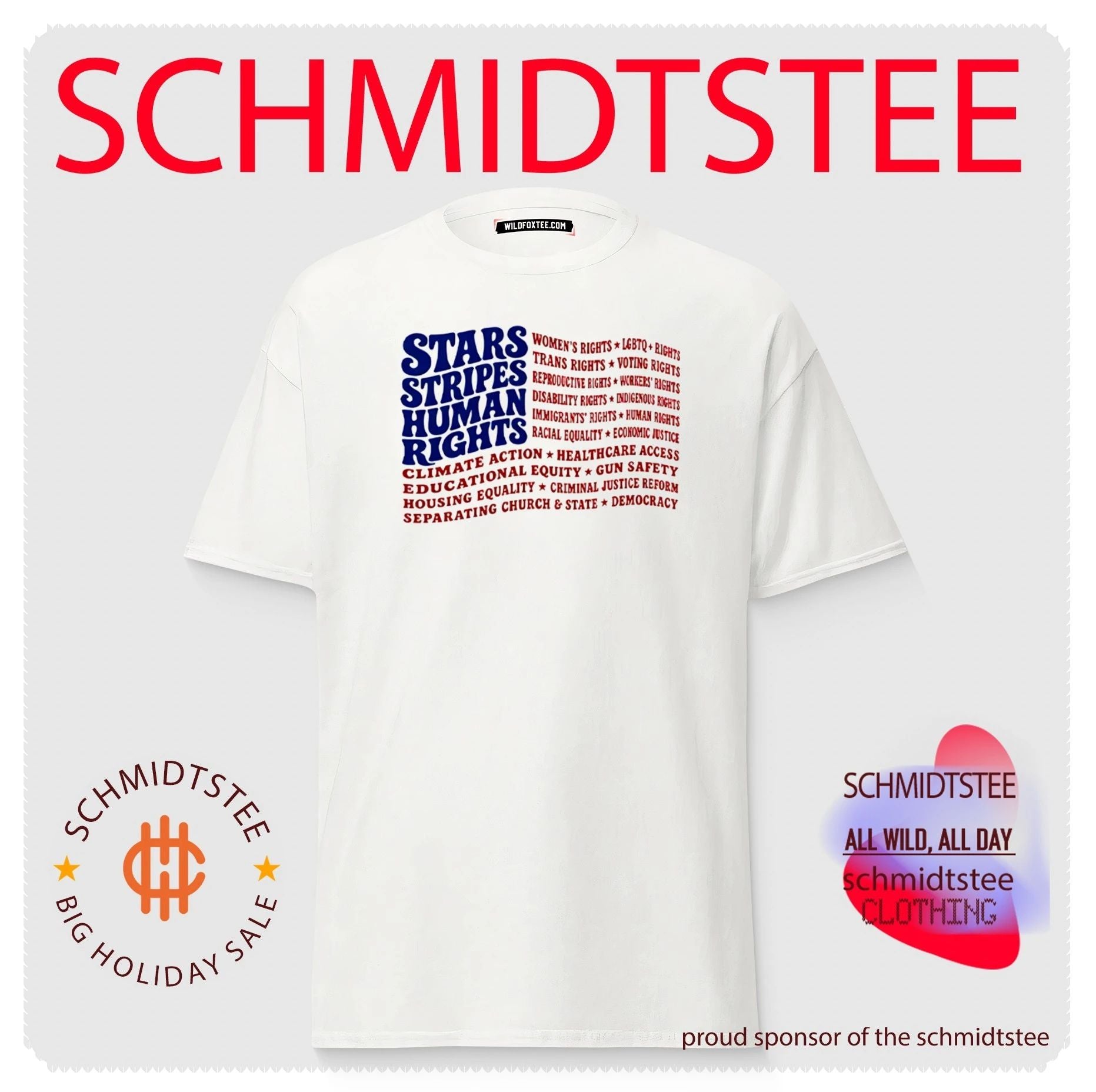 Stars And Stripes And Human Rights USA Flag Liberal Patriotic Equal Rights Shirt