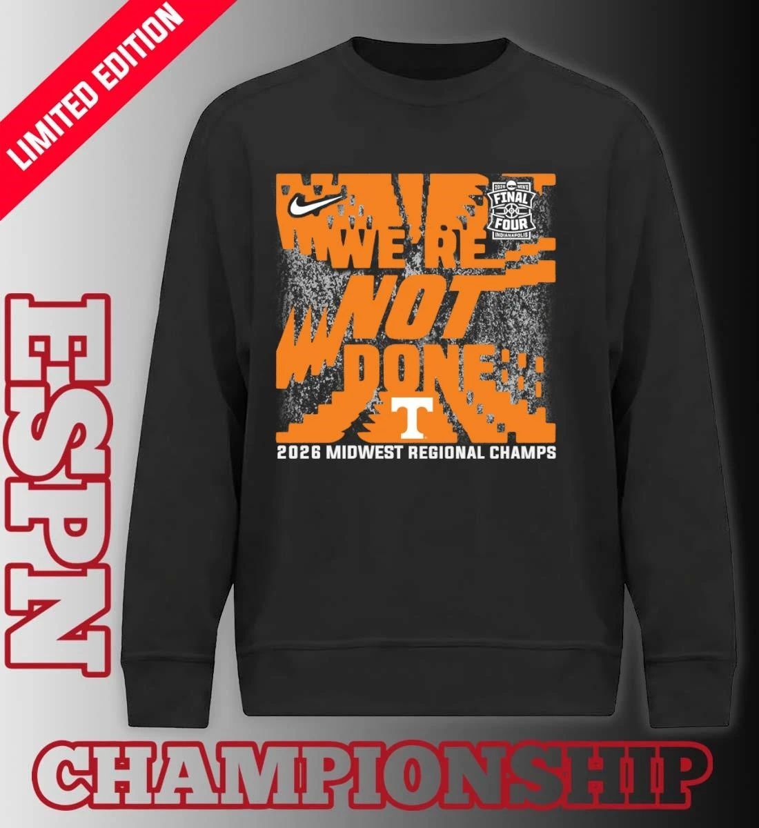 Tennessee Volunteers 2026 NCAA Men’s Basketball Midwest Regional Champions T-Shirt